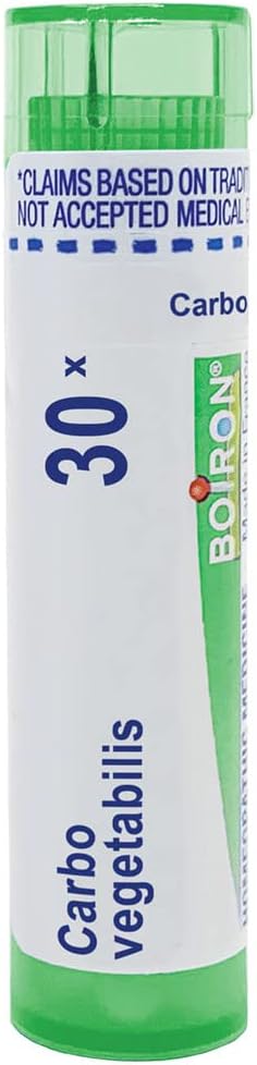 Boiron Carbo Vegetabilis 30X para hinchazón abdominal con gas – 80 pellets