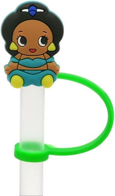 Lindas fundas con diseño de caricaturas, punta de popote de silicona reutilizable de grado alimenticio, divertidas cubiertas para popote, tapones