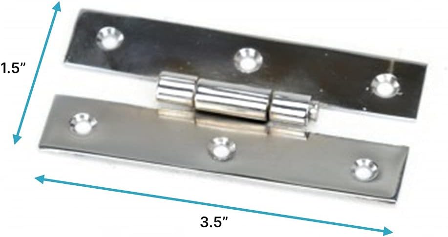 Renovators Supply Manufacturing H – Bisagras de gabinete de cocina de latón fundido sólido con acabado cromado de 3.5 pulgadas, paquete de 6