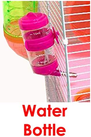 Rosa Gran Torre Gemela Habitat Hámster Mansion Roedor Gerbos Ratones Ratón Pequeño Animal Casa Jaula con tubo de cruce superior túnel extensible y