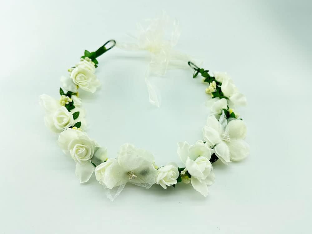 Tiara de flores moradas para mujer, piezas de pelo de boda para novias, corona de flores para niñas, diadema de flores blancas, accesorios para el
