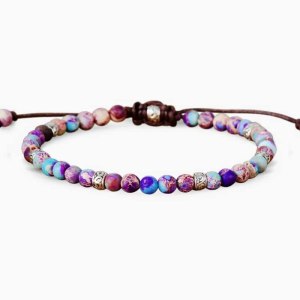 SofiaCreations Natural Stone Gemstone Sea Sediment Jasper Imperial Jasper Beaded Handmade Bracelet, Healing Protection Strength Calming Balance SofiaCreations Natural Stone Gemstone Sea Sediment Jasper Imperial Jasper Beaded Handmade Bracelet, Healing Protection Strength Calming Balance