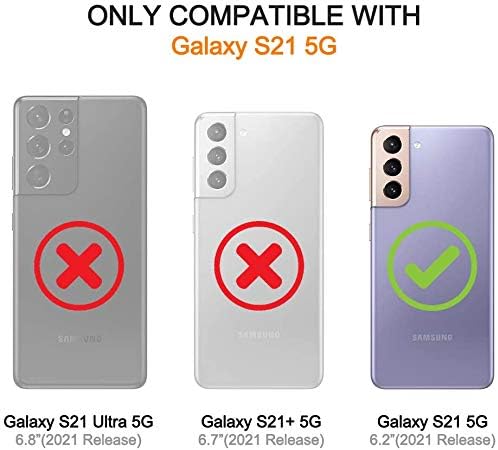 MOSNOVO Funda diseñada para Galaxy S21, protección contra caídas de grado militar de 6.6 pies, funda transparente a prueba de golpes para Samsung