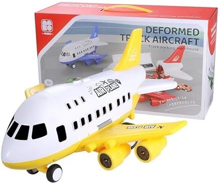 Gyori Juguetes de avión para niños pequeños de 3 a 5 años  Juguete deformado de avión camión para niños con 6 piezas de coches de ingeniería de