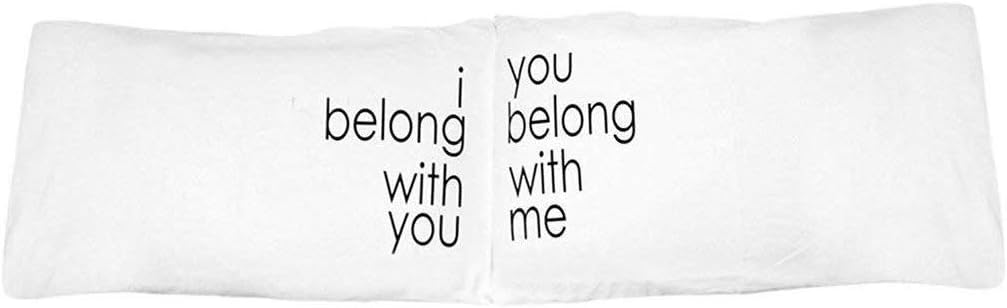 Oh, Susannah Fundas de almohada con texto en inglés “I Belong with You, You Belong with Me”, regalos de boda para parejas, él y ella (2 fundas de