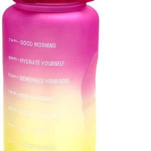 Mayim Botella de agua motivacional de medio galón64 onzas con marcador de tiempo y popote extraíble  Jarra de agua grande para gimnasio y deportes Mayim Botella de agua motivacional de medio galón64 onzas con marcador de tiempo y popote extraíble  Jarra de agua grande para gimnasio y deportes