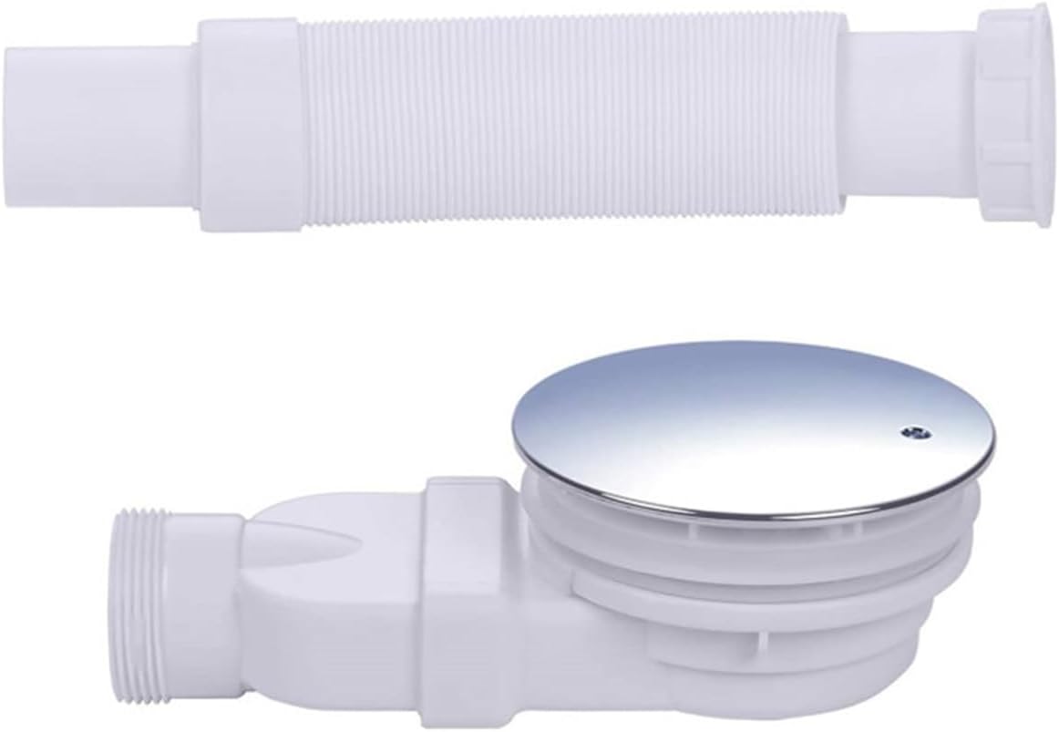 Desagüe de ducha de perfil bajo 3.543 in 33 Lmin Flujo de agua delgado drenaje prevención de olores Bandeja de ducha ABS cromado, perfil bajo P