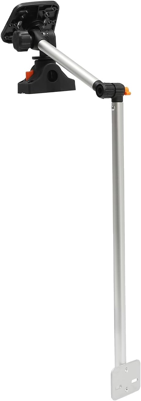 Soporte universal para transductor portátil, altura ajustable, giratorio de 360, soporte para buscador de peces con brazo de montaje para