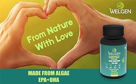 Omega 3 EPA DHA 1000MG Cápsulas vegetarianas a base de algas sin aceite de pescado – 60 cápsulas
