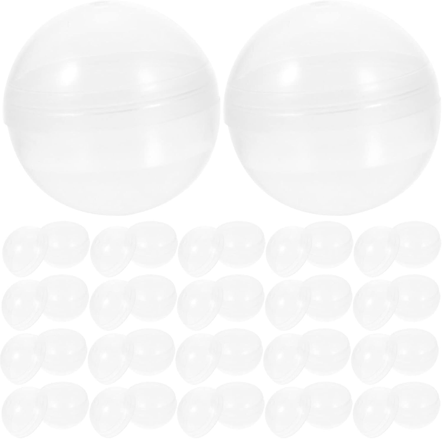 Artibetter 50 cápsulas de máquina de chicles vacías redondas cápsulas transparentes pequeñas de plástico para máquinas expendedoras vacías, caja de