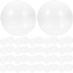 Artibetter 50 cápsulas de máquina de chicles vacías redondas cápsulas transparentes pequeñas de plástico para máquinas expendedoras vacías, caja de Artibetter 50 cápsulas de máquina de chicles vacías redondas cápsulas transparentes pequeñas de plástico para máquinas expendedoras vacías, caja de
