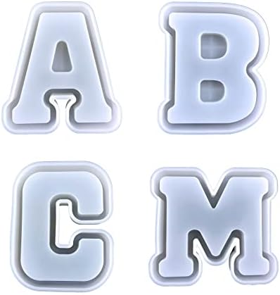 Grande ABC para caja de almacenamiento de letras M, molde organizador de molde de resina para joyería de bricolaje C caja de almacenamiento de