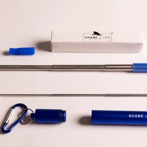 SharkLife – Pajita telescópica de viaje reutilizable con estuche, un cepillo de limpieza y boquilla de silicona suave, popote de acero inoxidable, SharkLife – Pajita telescópica de viaje reutilizable con estuche, un cepillo de limpieza y boquilla de silicona suave, popote de acero inoxidable,