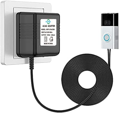 Timbre de puerta de 26 pies Transformador 18V500mA Adaptador de corriente para timbre de video Ring Nest Eufy Wyze Arlo Timbre de puerta inalámbrico
