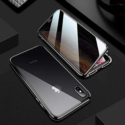 Funda magnética de privacidad para iPhone 11 Pro Max, antiapertura, absorción magnética, protector de pantalla de privacidad de doble cara, vidrio