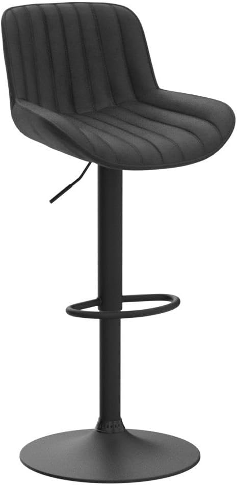 Art Leon Morden – Juego de 2 taburetes de bar de piel sintética con respaldo, silla giratoria ajustable para el hogar, cocina, isla pub, base con