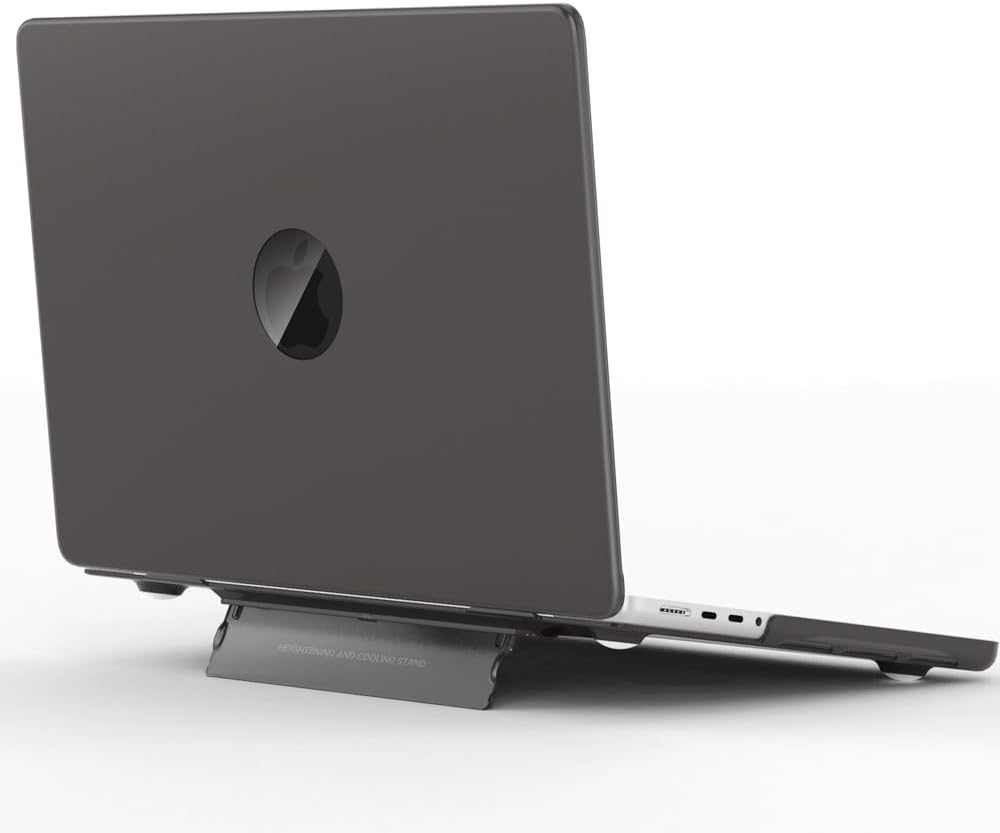 Funda negra adecuada para MacBook Air de 13 pulgadas con soporte modelo A2337 A2179 A1932, 2022 2021 2020 2019 2018