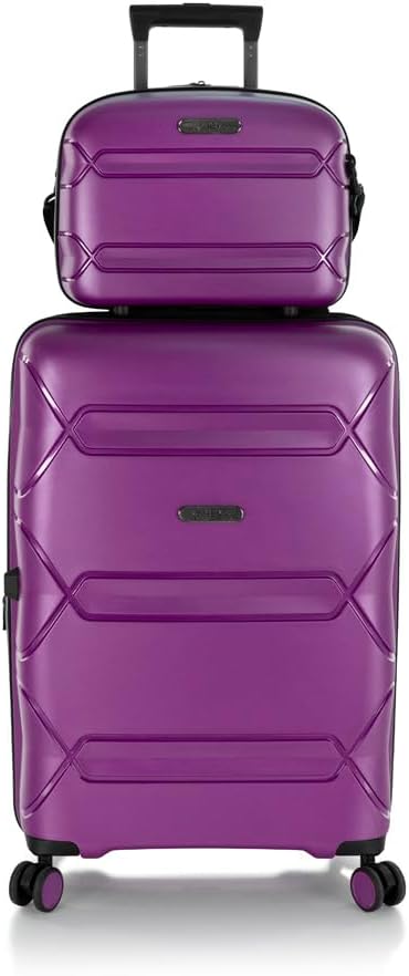 Heys Milos Beauty Case Hardside Ligero y fabricado con Duraflex duradero, carcasa texturizada y colores metálicos, manga de carretilla, correa de