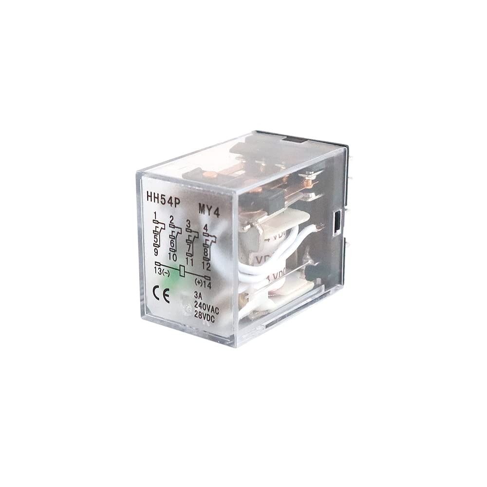 ATO DC 24V Bobina 14-Pin Relé de potencia electromagnética 4PDT 4NO 4NC HH54P MY4NJ con base de enchufe de terminal enchufable