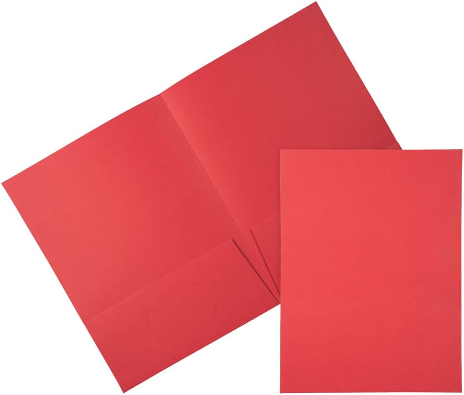 JAM Paper, dos carpetas de bolsillo de tela negra, paquetes de varios tamaños, rojo  (Red Linen)