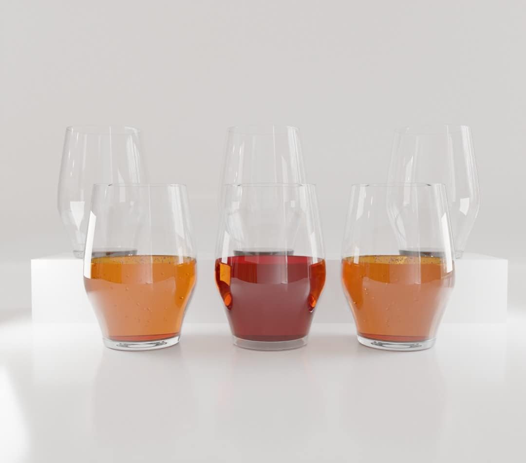 LEMONSODA Juego de copas de vino de cristal Sante de alta gama, sin tallo, gran copa sin tallo para catas de vino, juegos de regalo, fiestas, vino