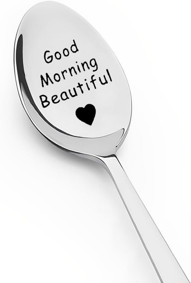 Regalos de cumpleaños de aniversario para esposa, novia, buenos días, hermosa cuchara de té, regalos para mujeres, hija, hermana, regalo de Navidad