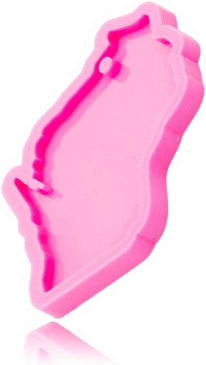 American Wisconsin State Llavero Molde de silicona con agujero DIY goma goma goma jabón molde caramelo decoración pastel fondant molde pudín hecho a