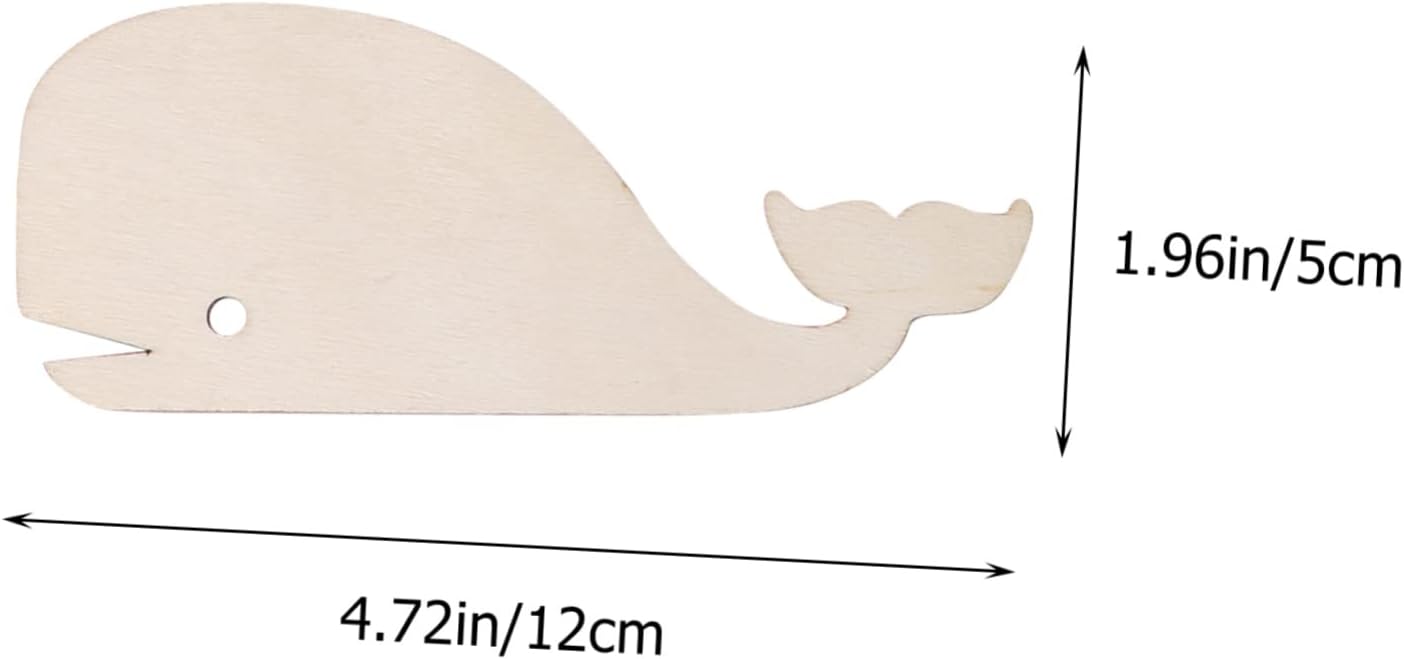 EXCEART 48 piezas de astillas de madera de animales marinos ballena de madera de animales marinos rebanadas de madera decoración delfín adornos de