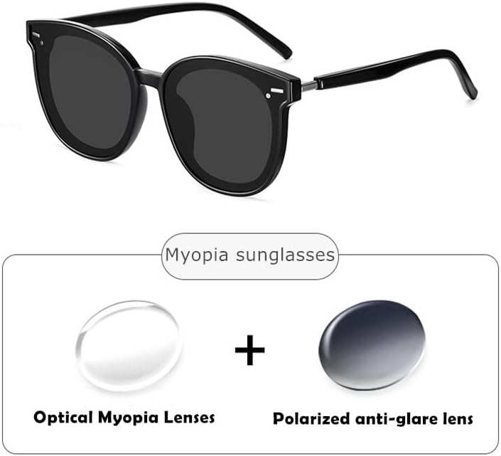 Gafas de sol miopía para hombres y mujeres, gafas de miopía para distancia, gafas de sol con marco TR90