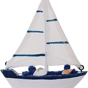 Modelo de barco de madera con temática náutica, mini velero, decoración de pastel de madera para decoración mediterránea de muebles para el hogar, Modelo de barco de madera con temática náutica, mini velero, decoración de pastel de madera para decoración mediterránea de muebles para el hogar,