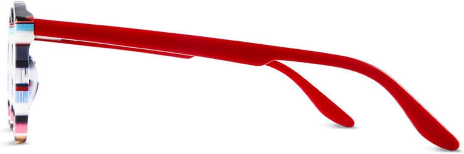AOOLIA Gafas de lectura de ojo de gato gafas de luz azul para mujer, con bloqueo de luz azul, anti fatiga ocular, gafas coloridas a rayas ligeras y