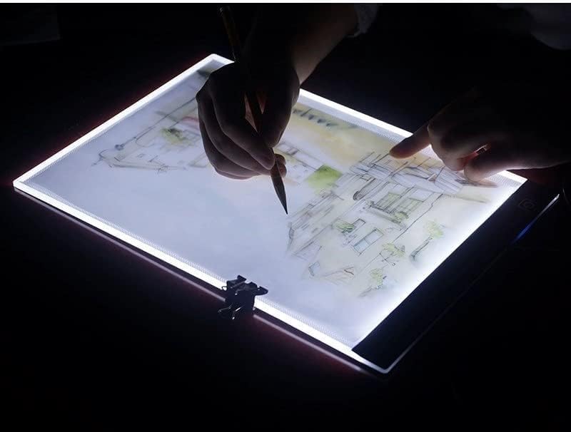 Caja de luz de trazado ultrafina A4, tableta portátil para manualidades 5D, pintura de diamante, artistas, dibujo, animación de bocetos (brillo