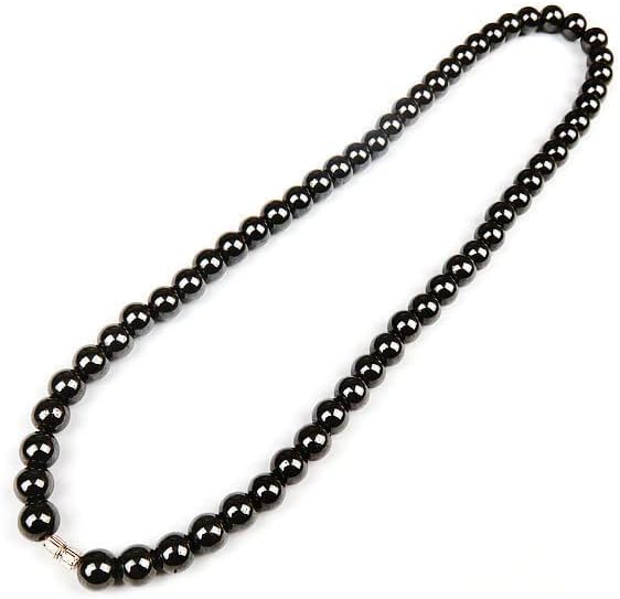 SUKKCCNO Cadena magnética de hematita redonda suelta para hombre, 4519.7 in para hombres, piedras preciosas naturales de 0.230.390.470.470.47
