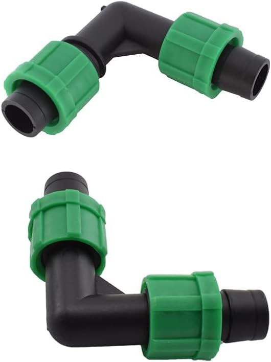 Riego por goteo Accesorios de codo de 90 grados Conectores universales de acoplamiento en forma de L con bloqueo de púas para sistema de rociadores