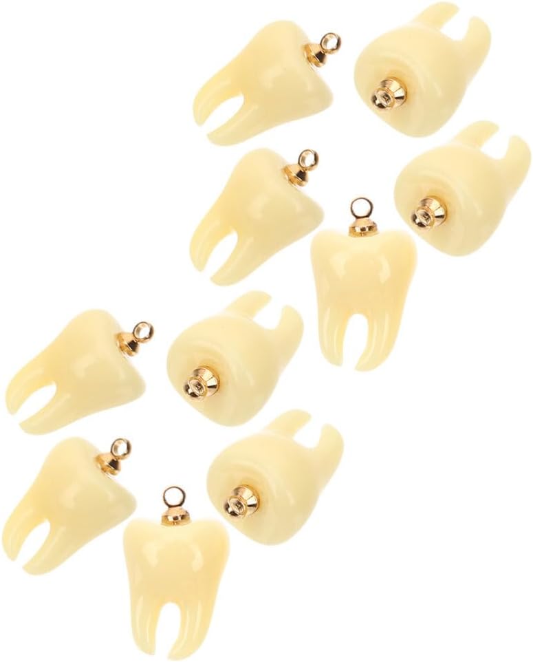 SEWACC 10 dijes humanos colgantes de bricolaje artesanales divertidos joyas colgantes adornos de dientes para hacer joyas, collares, pulseras,