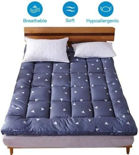 Funda acolchada para colchón tamaño King, funda de colchón con parte superior de almohada, protector de colchón de algodón con bolsillo profundo