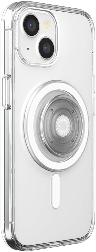 PopSockets Funda para iPhone 15 con agarre redondo para teléfono compatible con MagSafe, funda de teléfono para iPhone 15, compatible con carga