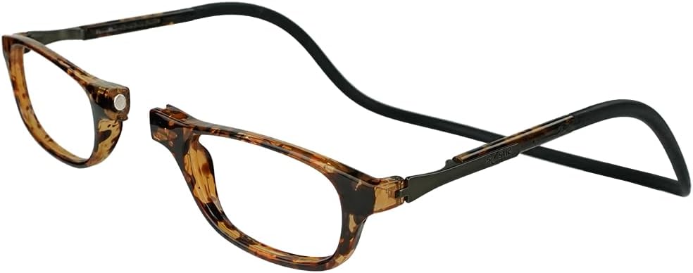 Clic Slastik – Anteojos de lectura magnéticos con bloqueo de luz azul de banda suave, lectores de computadora con patillas ajustables, Windu (M-XL)