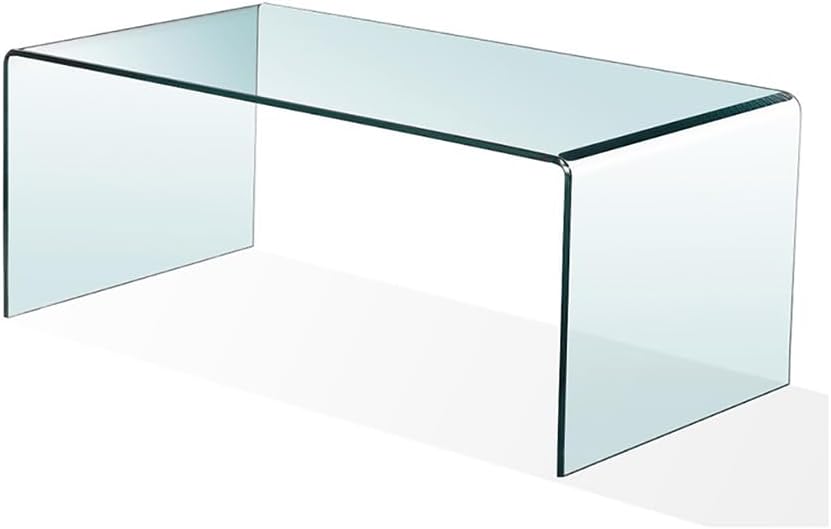 Mesa de centro de vidrio templado, mesa de centro moderna transparente transparente en forma de n y elegancia moderna para tu sala de estar, hogar y
