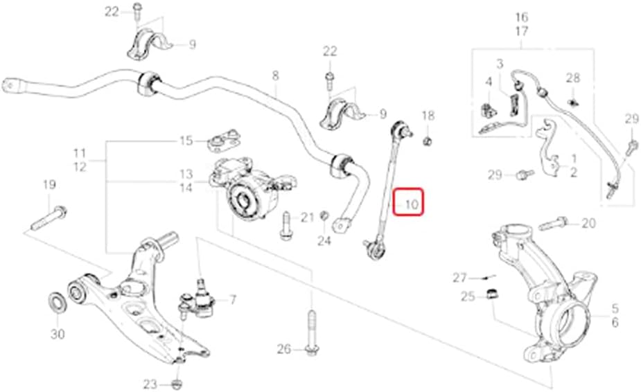 Barra estabilizadora delantera de aleación de zinc y níquel Enlace izquierdo y derecho Compatible con Honda CR-V 51320-TRN-H02 2017-2022