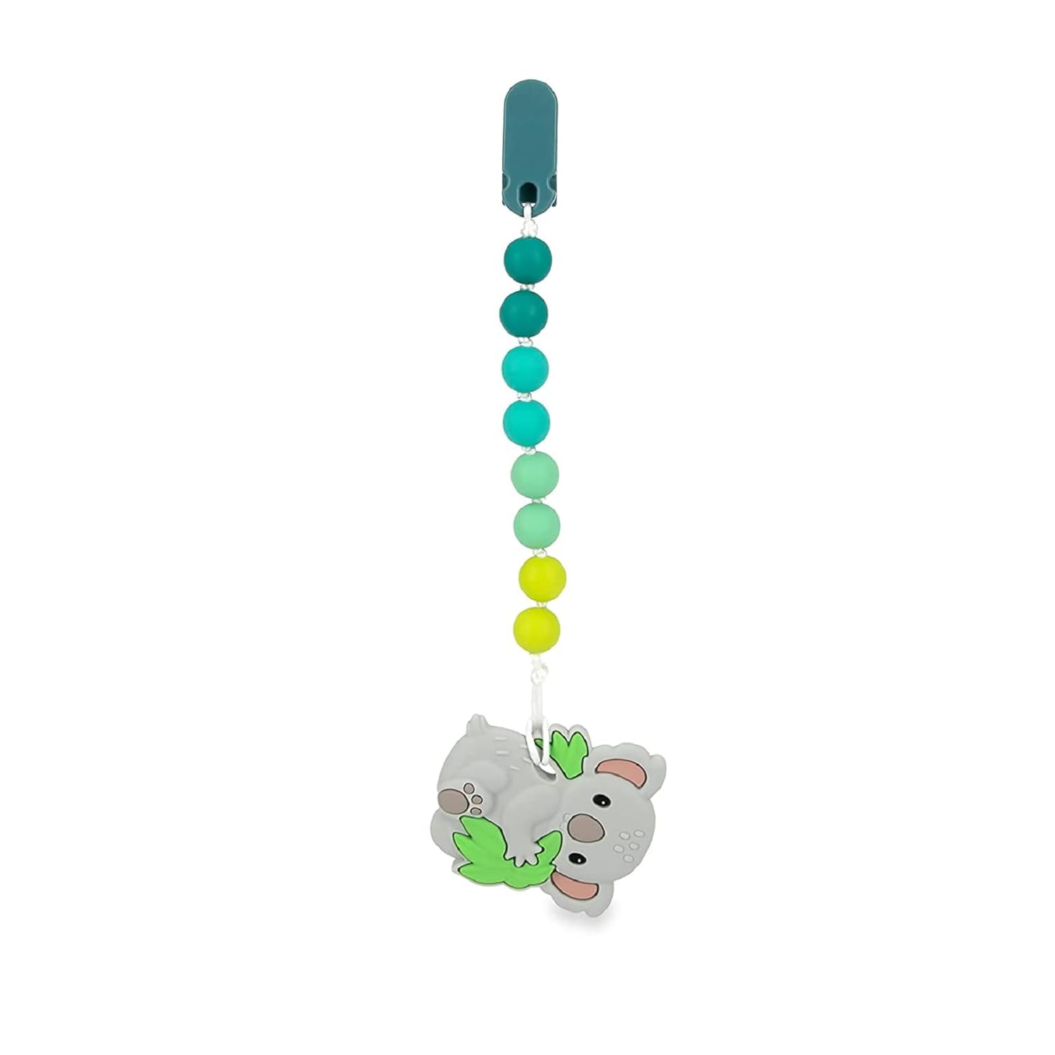 Nuby Mordedor de silicona con chupete de silicona con clip, más de 3 meses, 1 unidad, koala