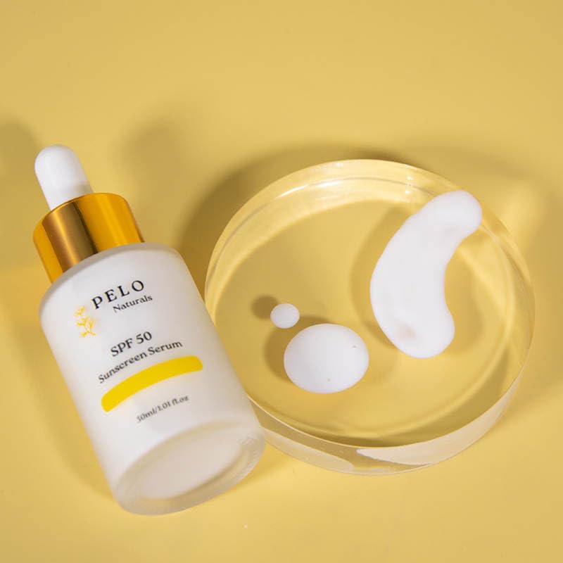 Suero de protección solar para rostro SPF50, protección de la piel con niacinamida, ácido hialurónico, imprimación de acabado húmedo, protector