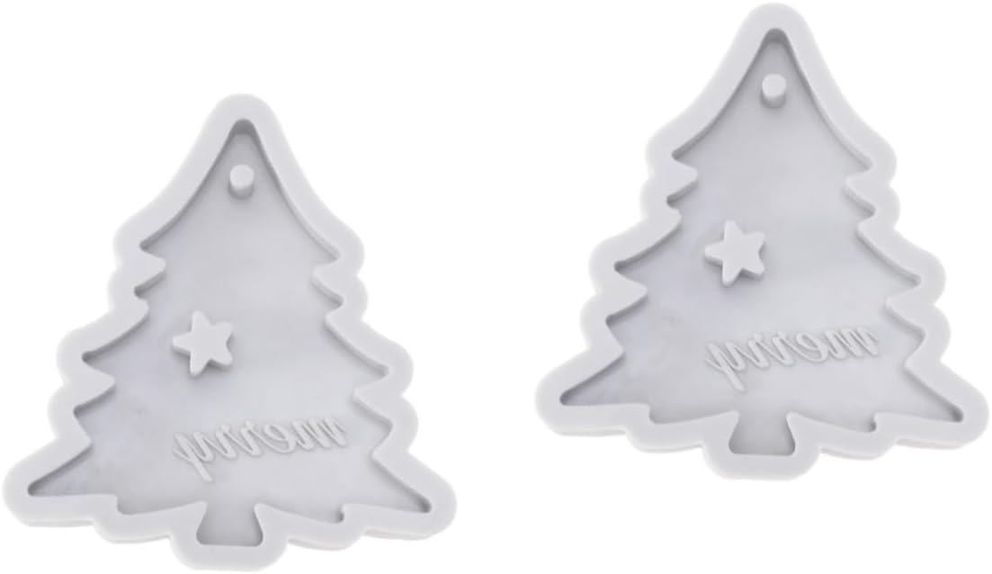 BESTOYARD 2 moldes para fondant de Navidad para tartas de Navidad, chocolates, hechos en casa, para hornear, cupcakes, dulces de Navidad, capacillos