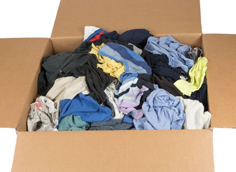 Trapos de camiseta de colores reciclados, precortados y prelavados, 40 libras, por RagLady