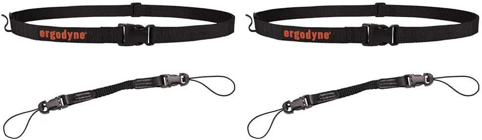 Ergodyne Squids 3135 – Cinturón escáner de código de barras con gancho, incluye correa de transporte para escáneres de código de barras, negro,