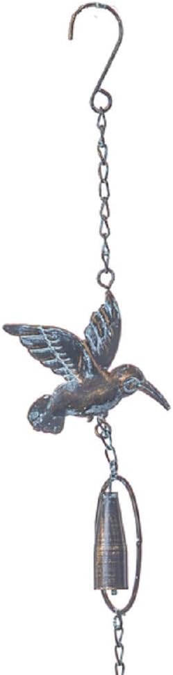 Ganz Cadena de lluvia de metal de bronce con campana de 75 pulgadas