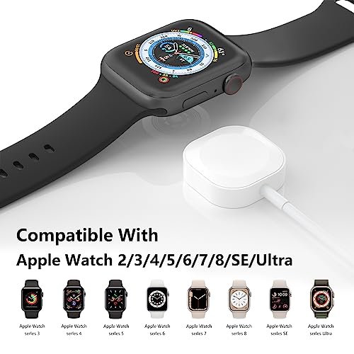 Cargador de reloj compatible con Apple Watch, USB C mejorado de 3.3 pies, cable magnético de carga rápida para iWatch Series 9, 8, 7, 6, SE, SE2, 5,
