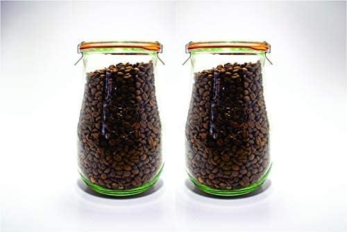 Tarros de tulipán Weck de 1,5 litros – Tarros de masa agria – Tarros grandes de vidrio para masa madre – Tarro de inicio con tapa de vidrio – Tarro