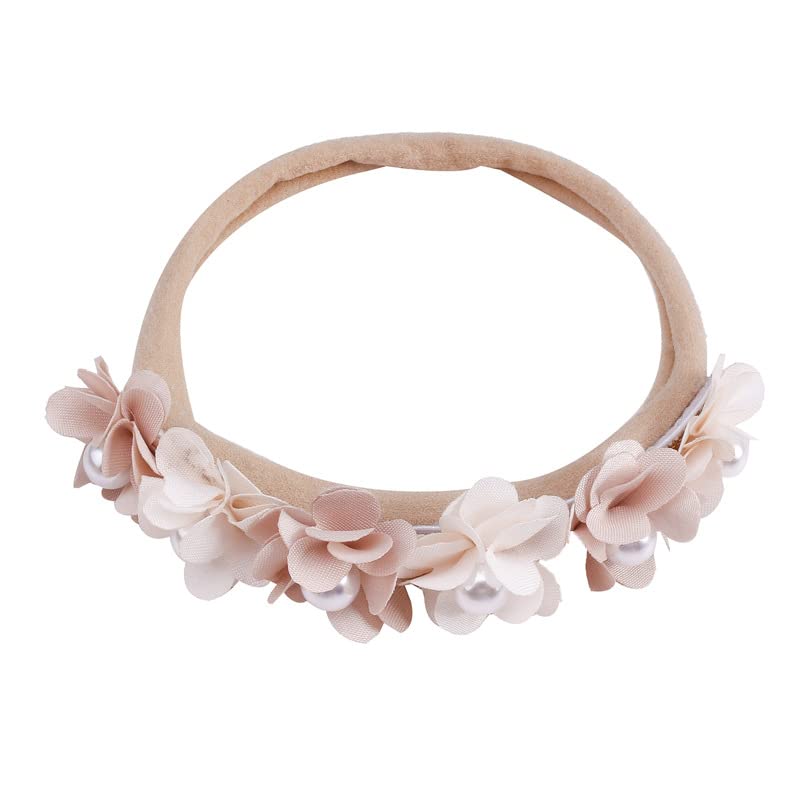 Diademas elásticas con flores para bebé niña, bandas suaves para el pelo para recién nacidas, 3 unidades