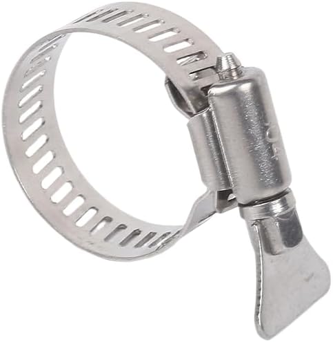 Paquete de 10 abrazaderas de manguera de acero inoxidable 304, abrazaderas de tornillo de pulgar ajustables, tamaño de 58″-1″ (16-25mm), ancho de